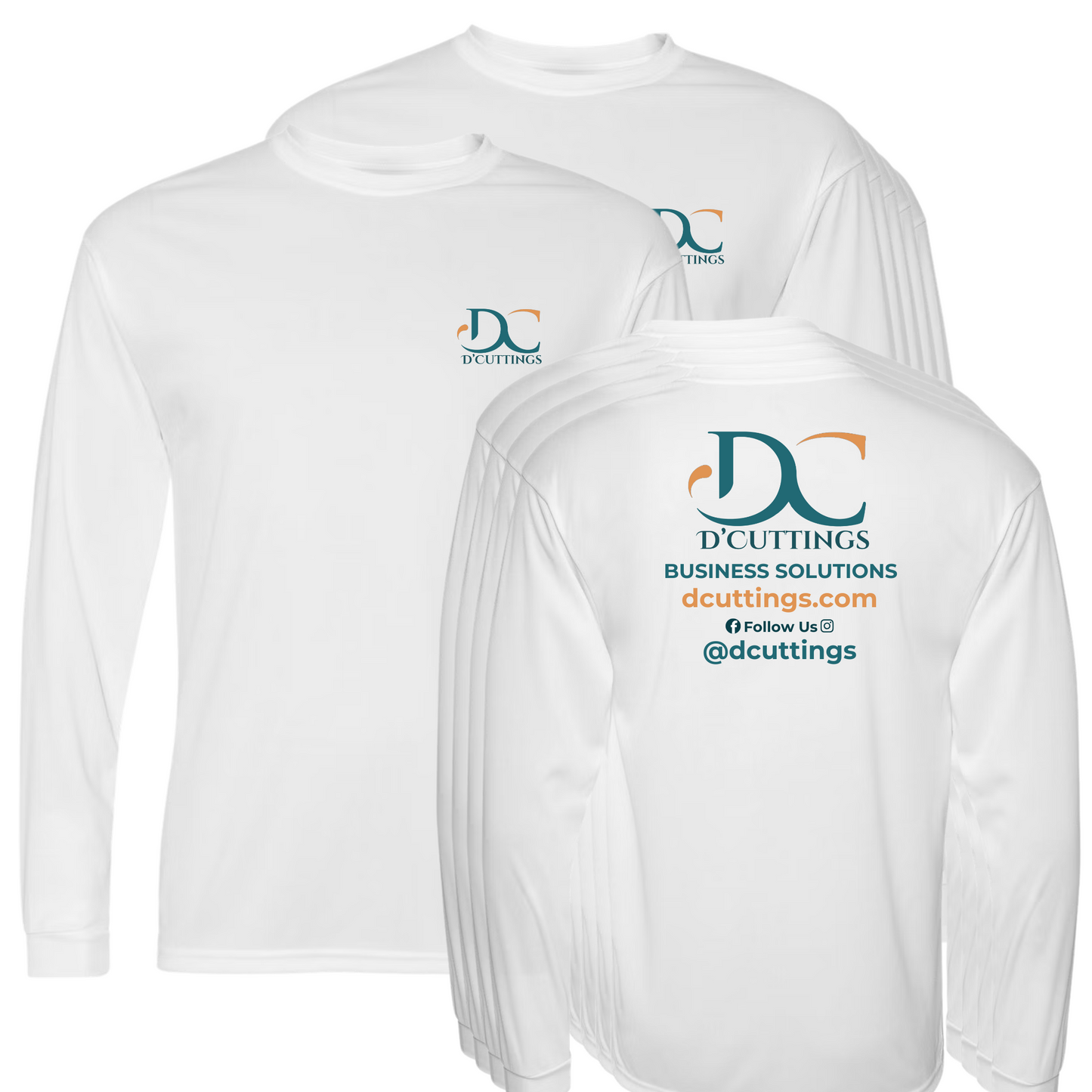 Camisas Manga Larga por Docena – Diseño en Pecho y Espalda