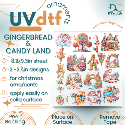 Gingerbread & Candy Land Ornaments UV-DTF