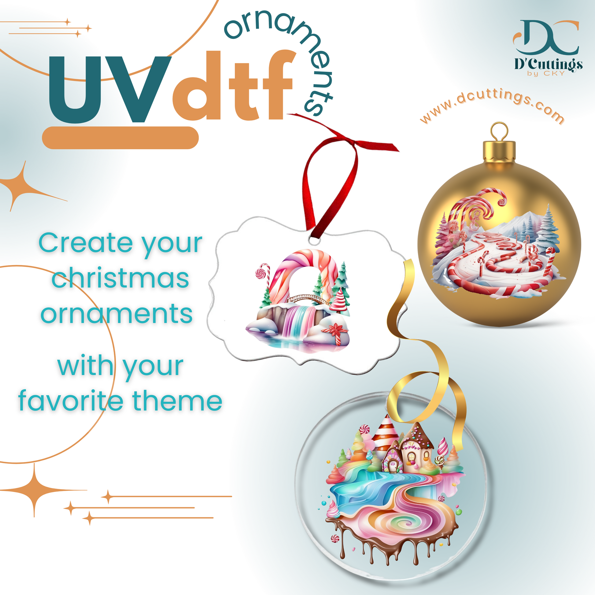 Gingerbread & Candy Land Ornaments UV-DTF