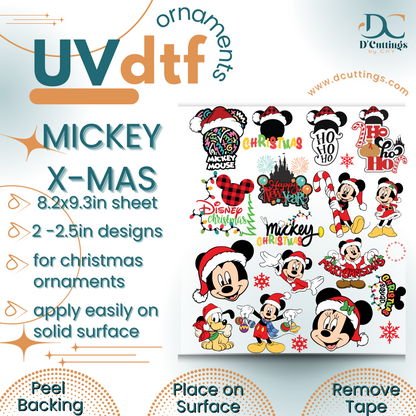 Mickey X-Mas Ornaments UV-DTF