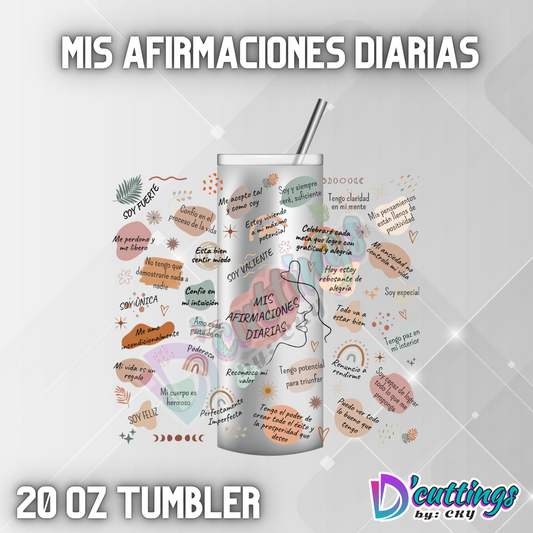 Mis Afirmaciones Diarias UV-DTF Wrap for 20oz Tumbler