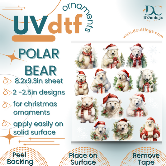 Polar Bear Ornaments UV-DTF