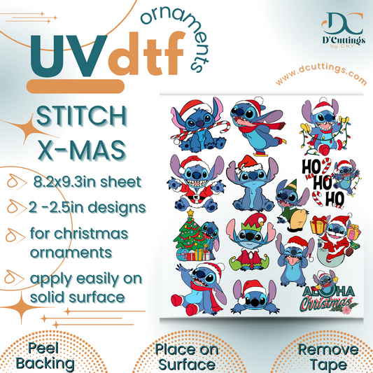 Stitch X-Mas Ornaments UV-DTF