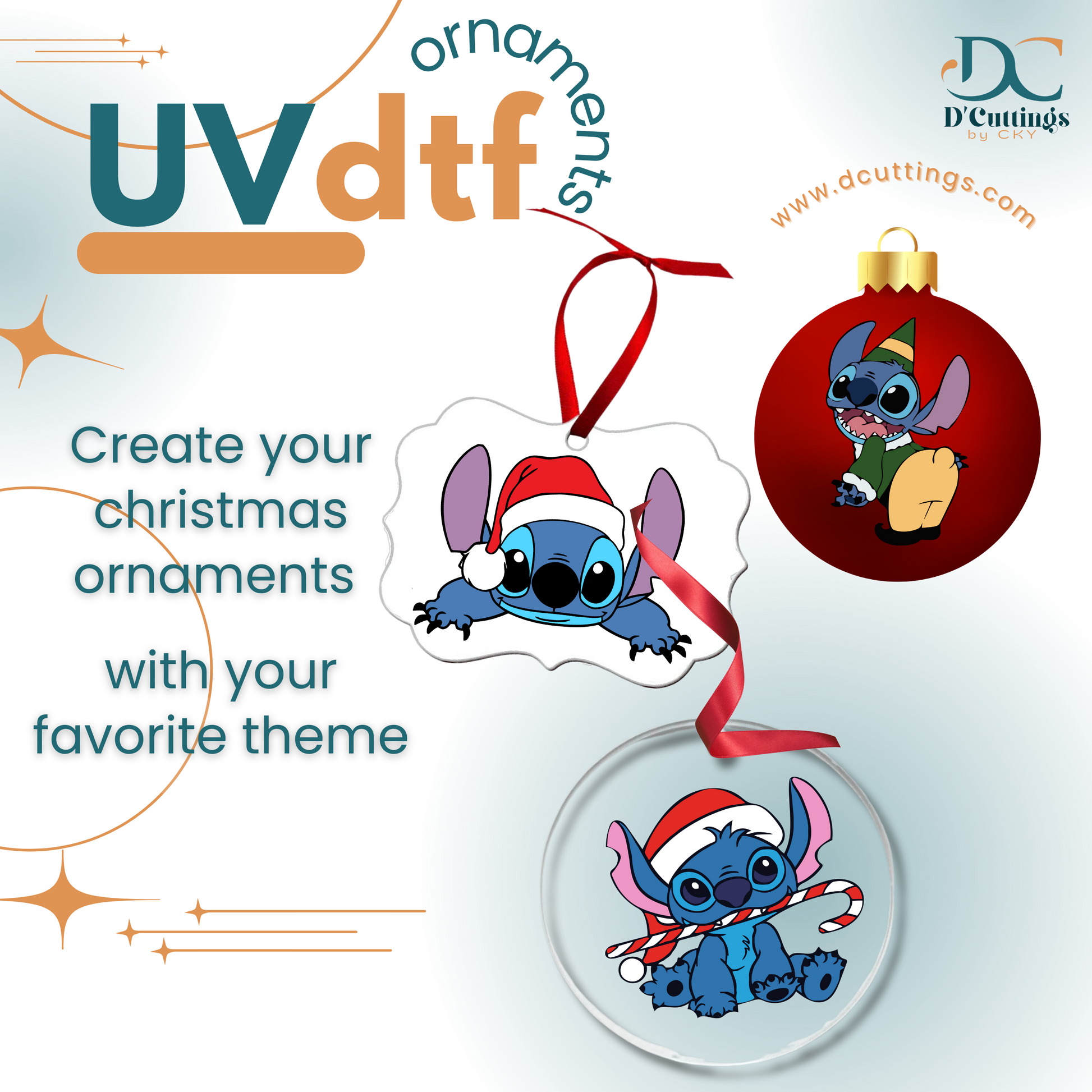 Stitch X-Mas Ornaments UV-DTF