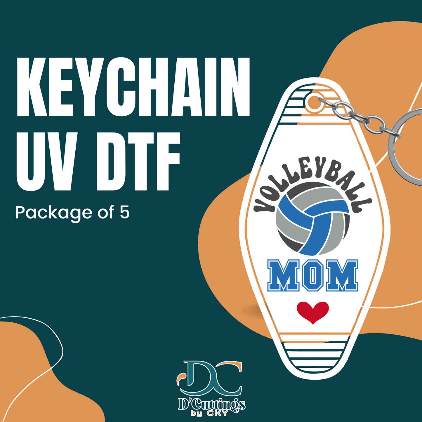 Volleyball Mom - Keychain UV DTF Decal