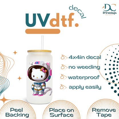 Kitty Astronauta - UV DTF Decal