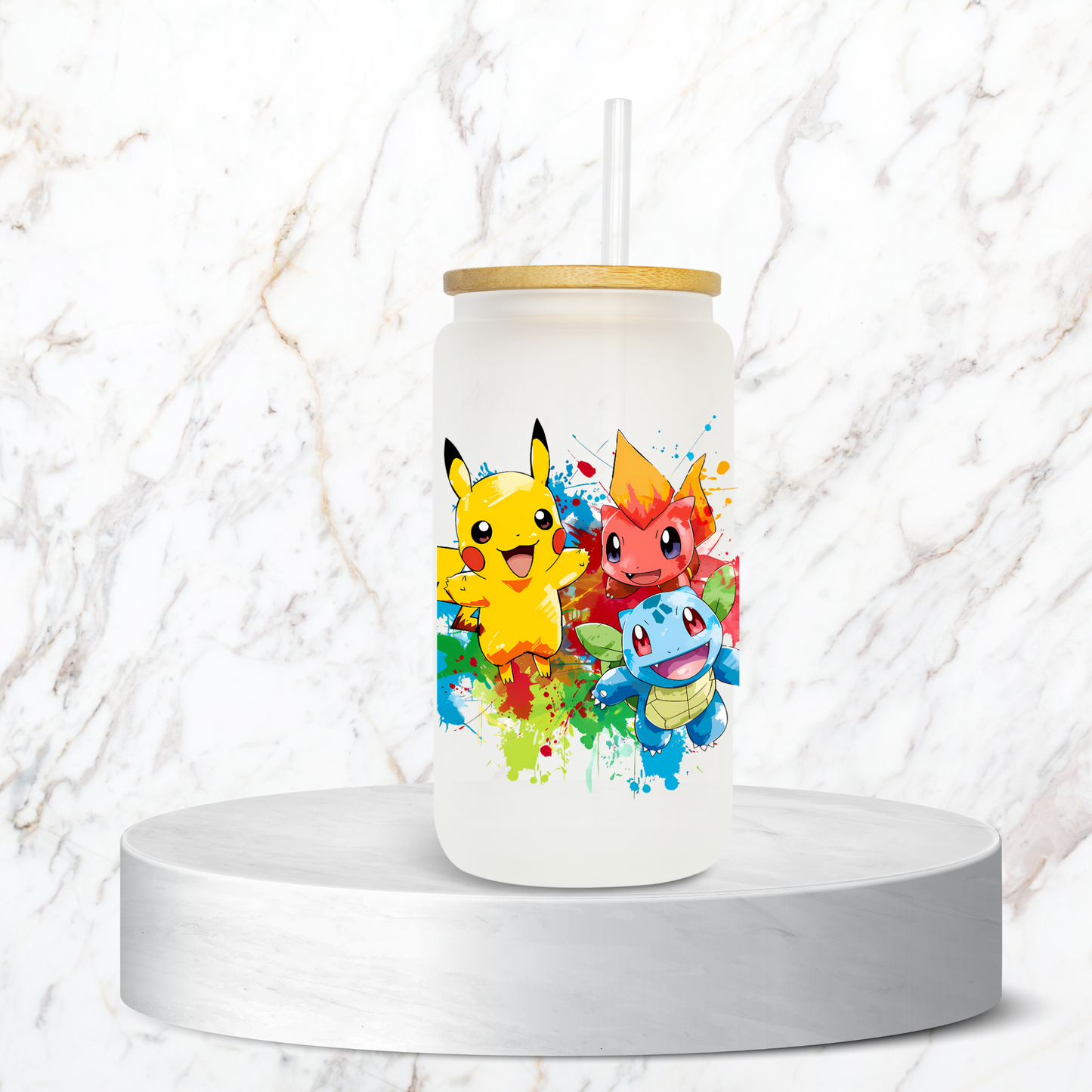 Pikachu, Charmander & Burbasaur - UV DTF Decal