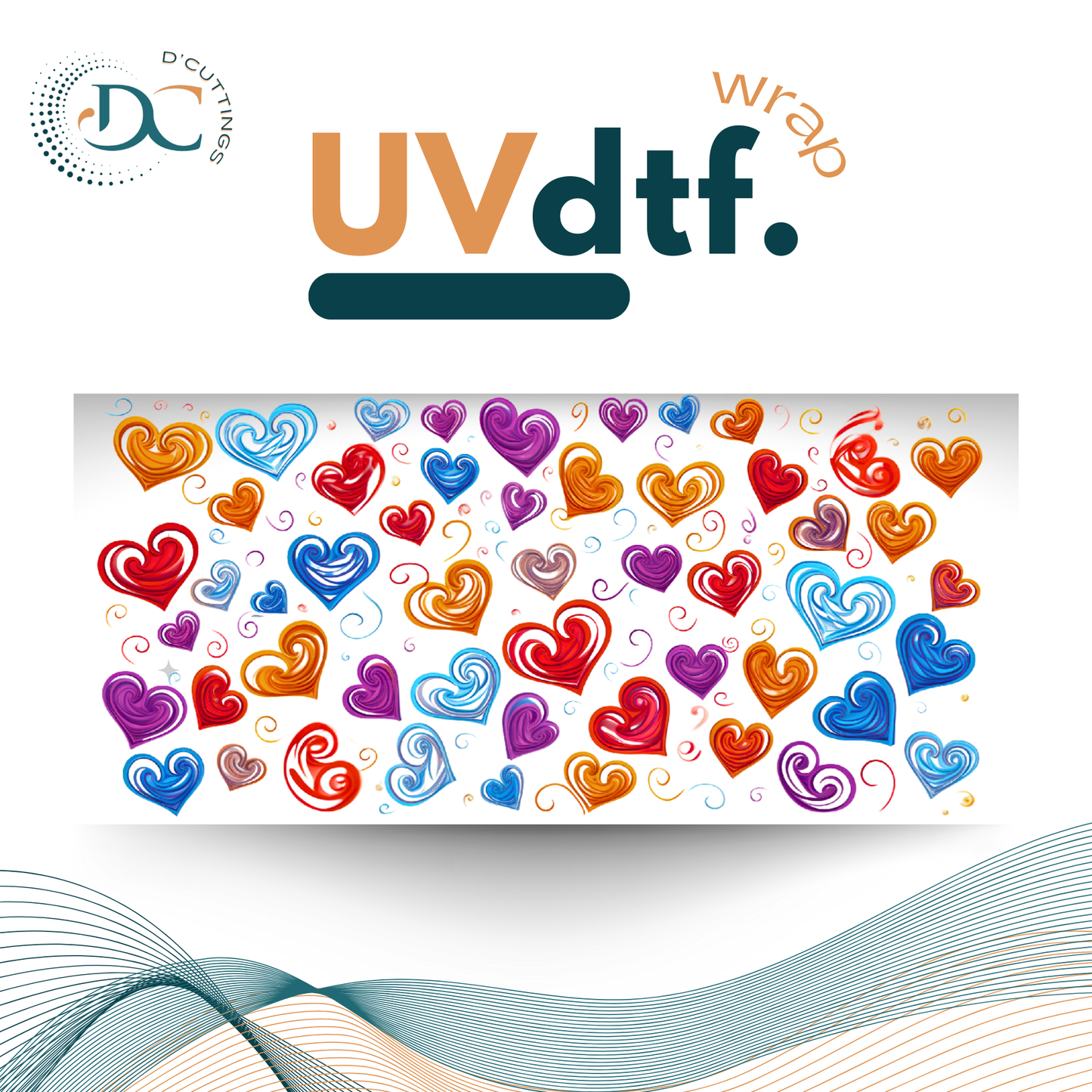 Colorful Hearts - UV DTF Wrap