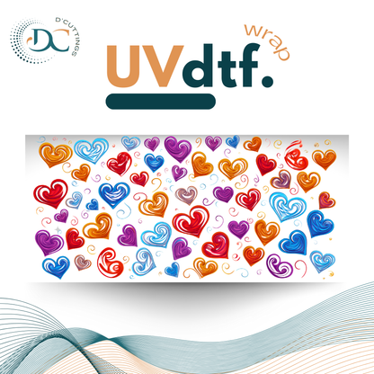 Colorful Hearts - UV DTF Wrap
