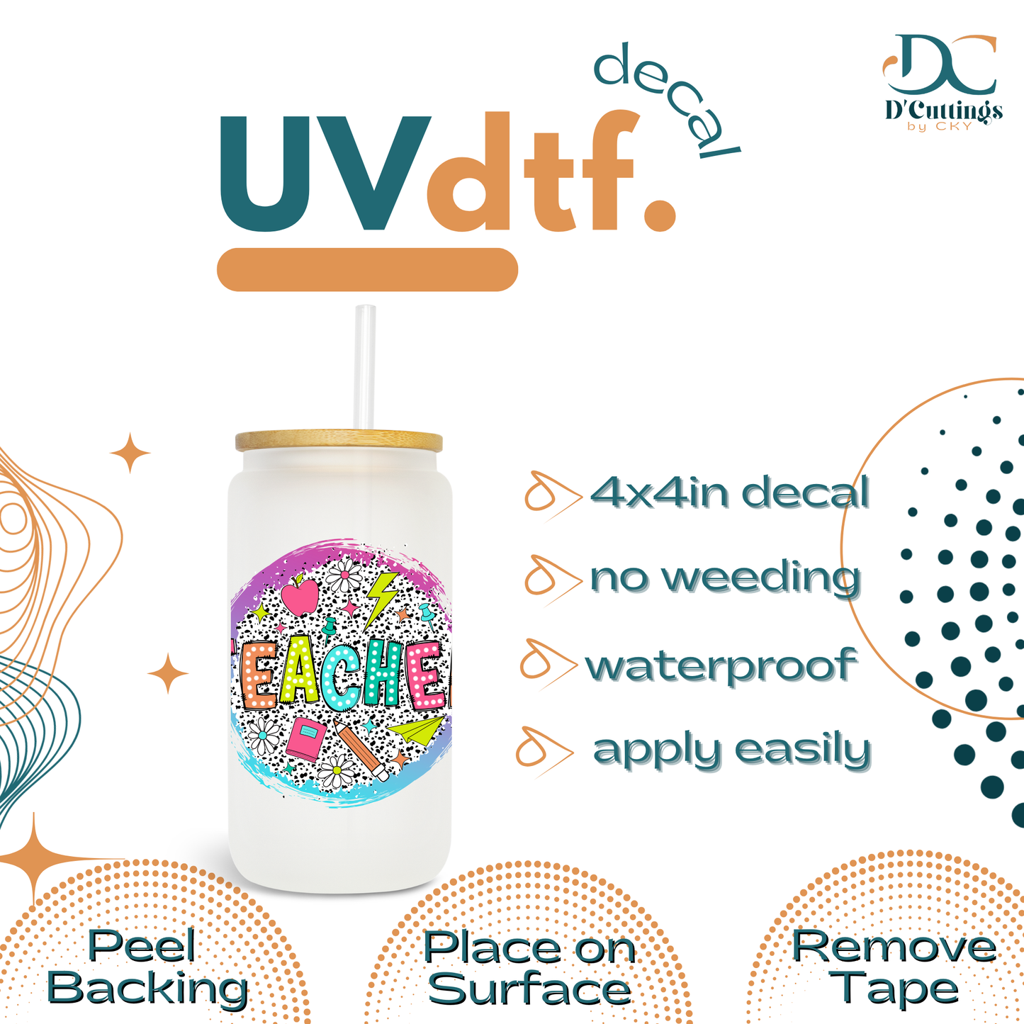 Retro Teacher - UV DTF Decal