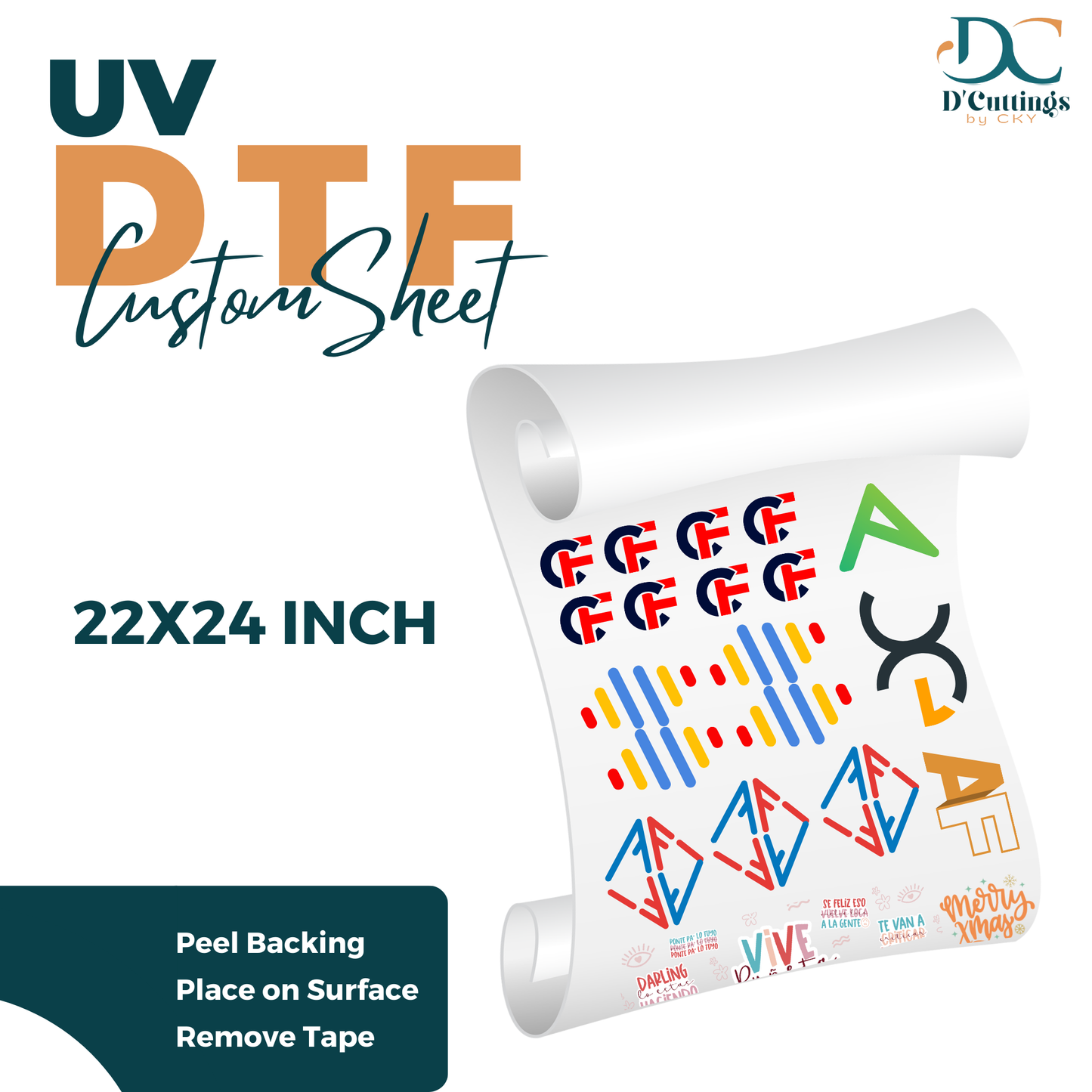 UV DTF Custom Sheet 22x24