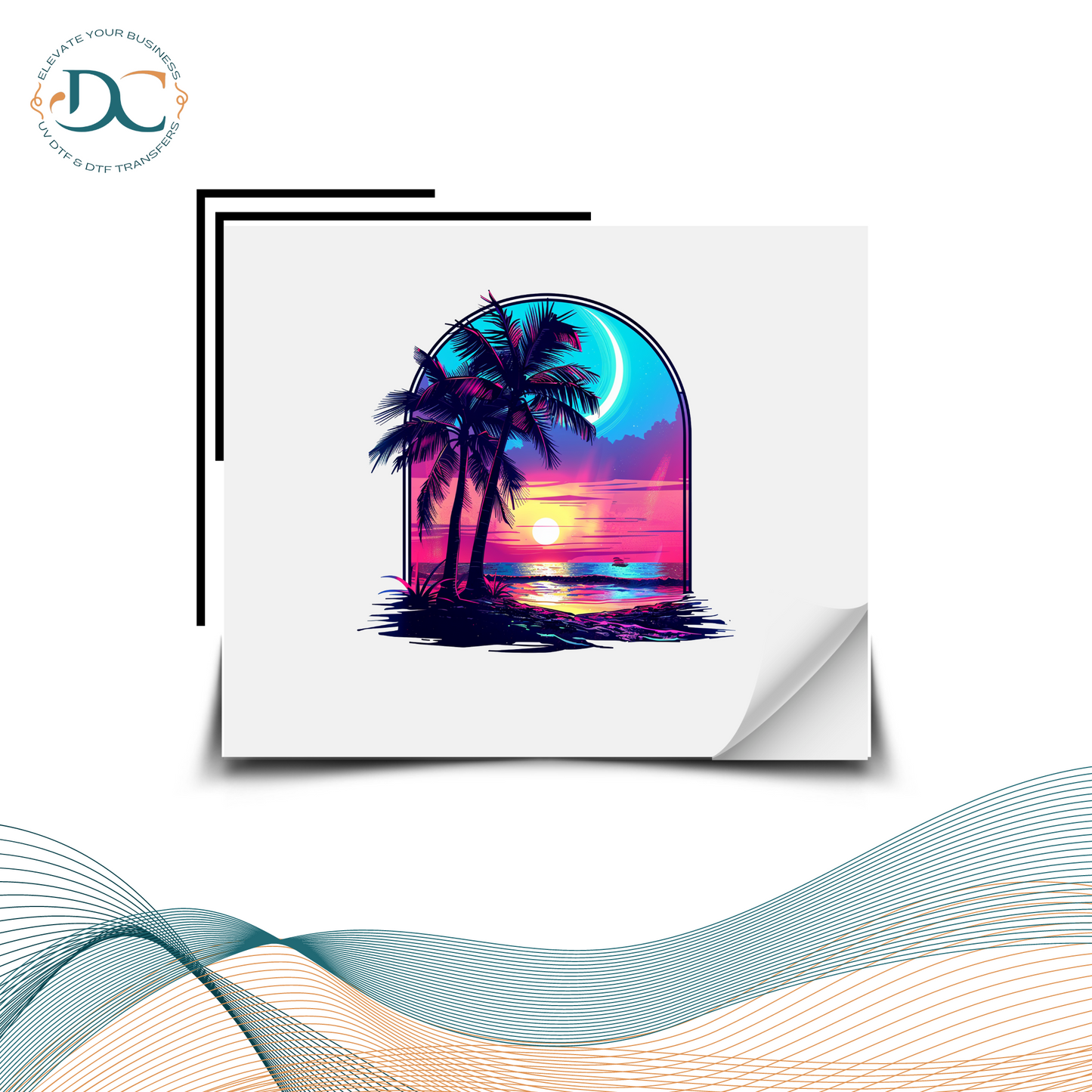 Tropical Sunset (Blue) DTF